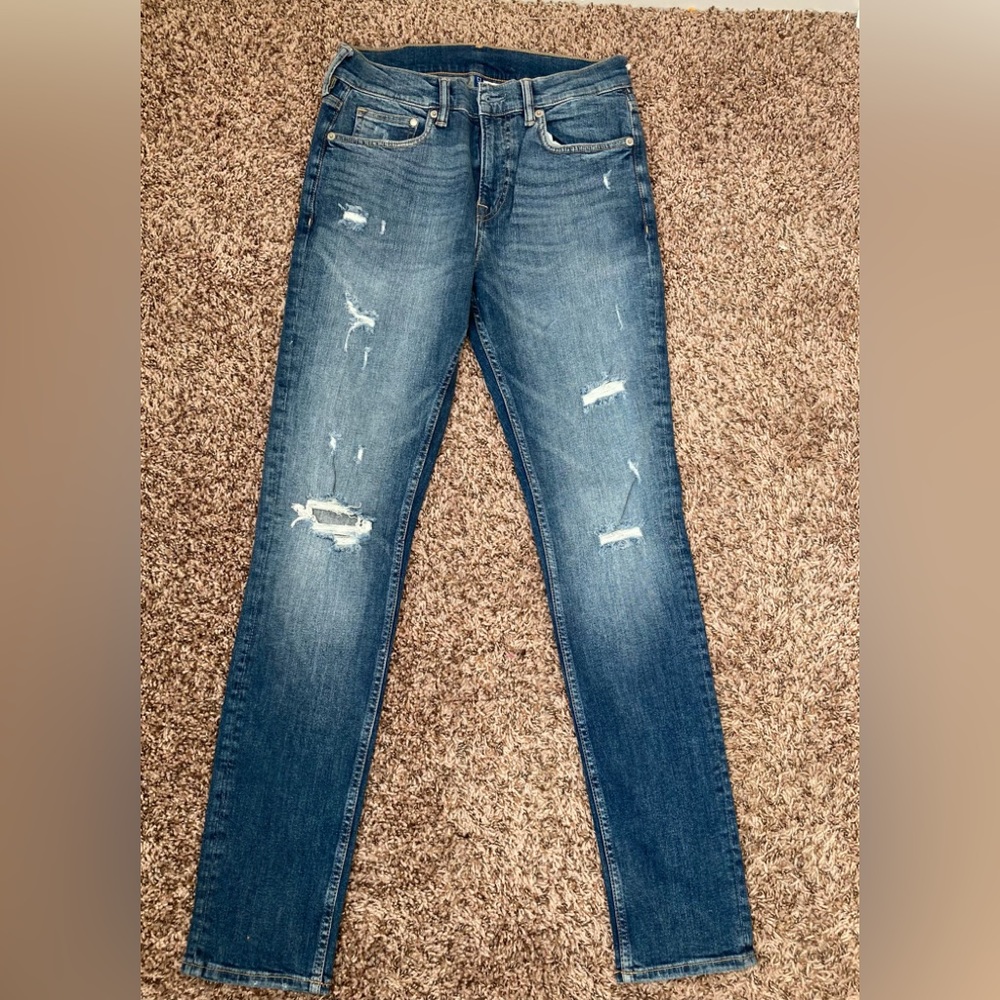 H&M Distressed Ripped Slim Jeans